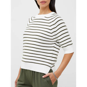 French Connection Lily Mozart Strip Short Sleeve Jumper